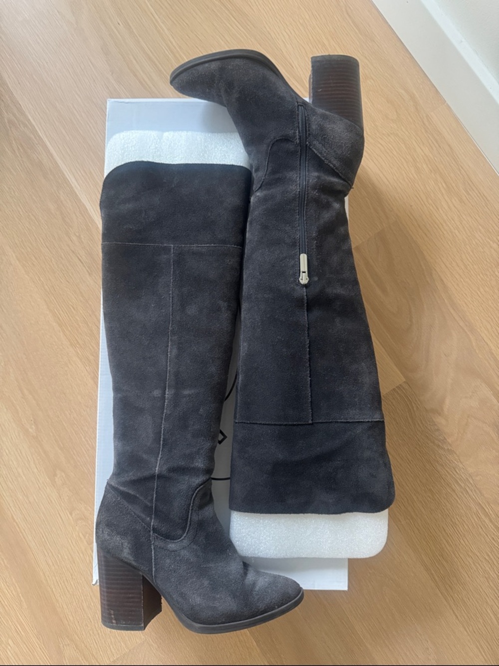 Steve Madden Tall Suede Knee-High Boots in Charcoal